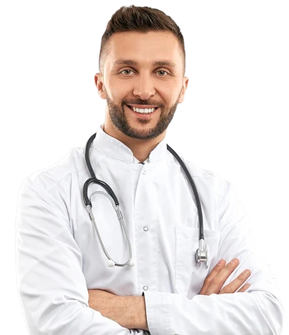 smiling-doctor-with-strethoscope-isolated-grey 1